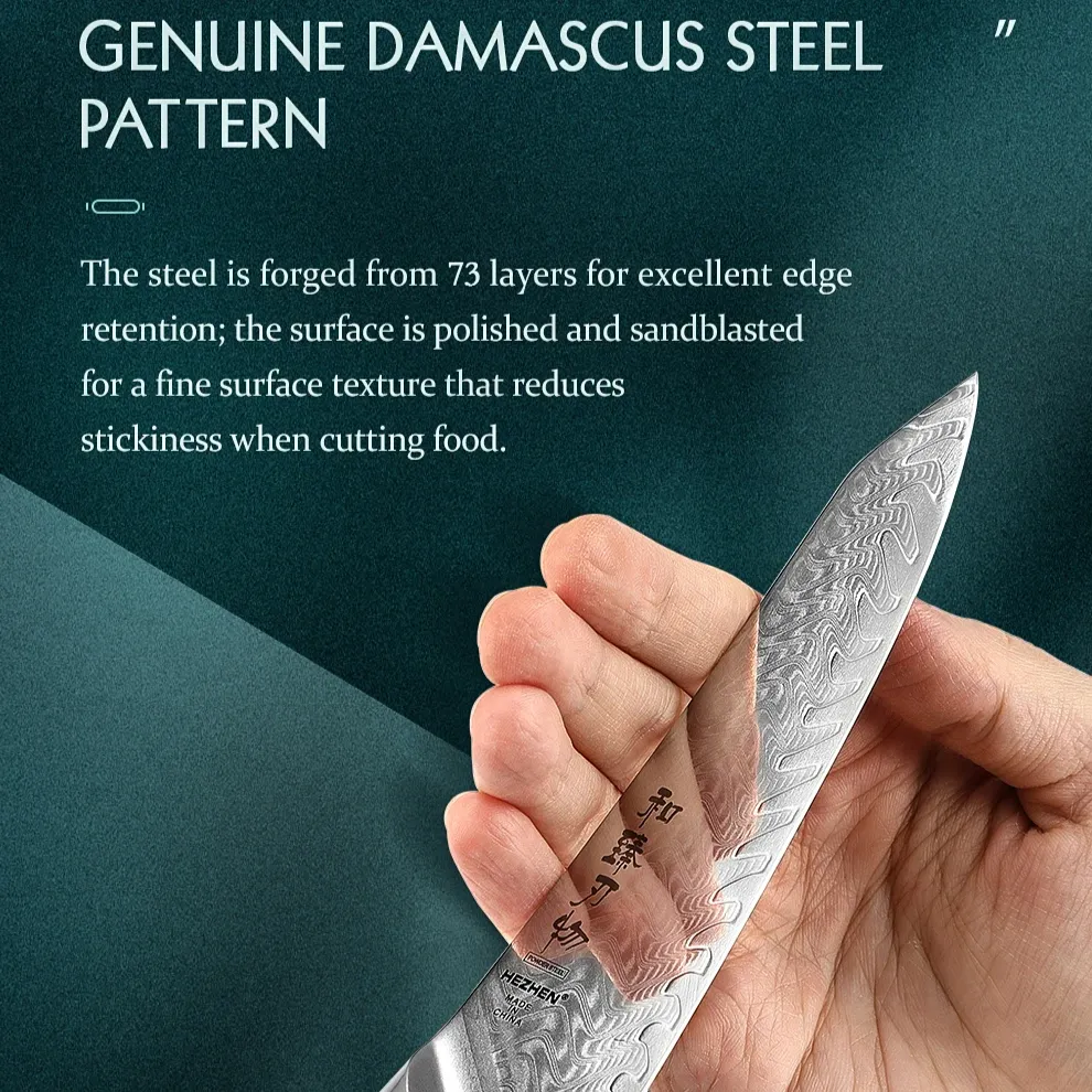 73 Layers Japanese Damascus Steel Knives Powder Steel Core G10 Handle kitchen Cutlery