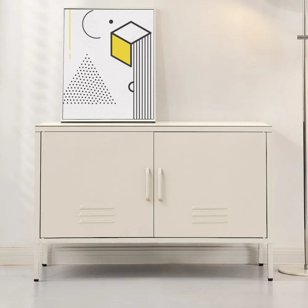 Ansel Metal Buffet Sideboard Cabinet - White