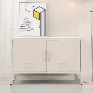 Ansel Metal Buffet Sideboard Cabinet - White