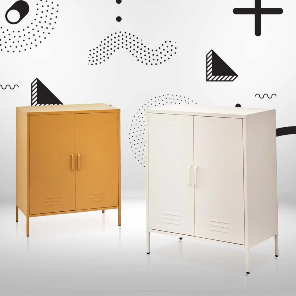 Ansel Metal Buffet Sideboard Cabinet - White