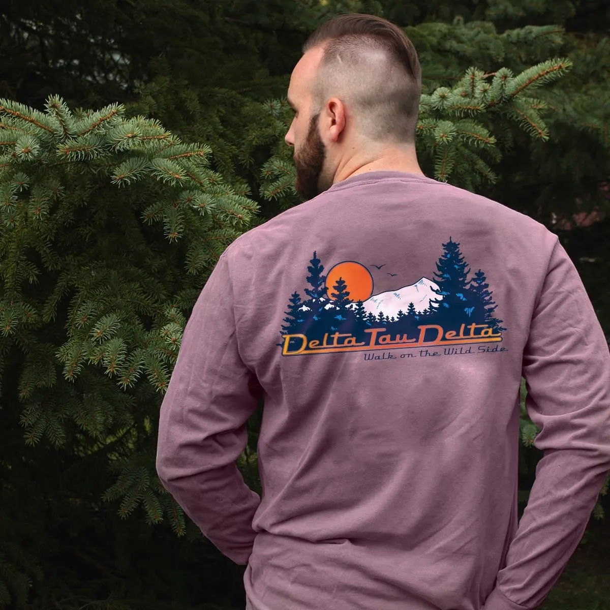 Beta Comfort Colors Berry Retro Wilderness Long Sleeve Pocket Tee