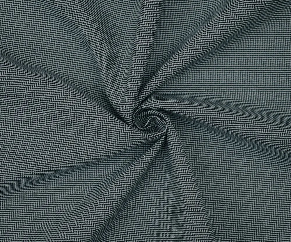 Black-Gray Polyester Textured Stripe Woven Suiting Fabric