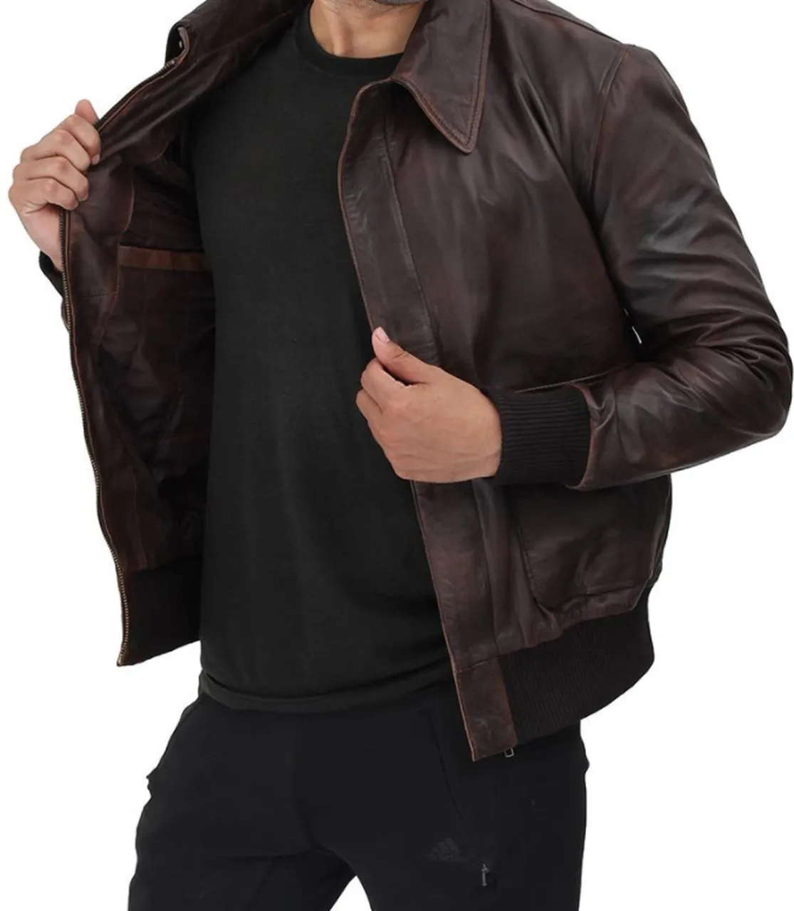 Bomber SheepSkin Leather Jacket Men