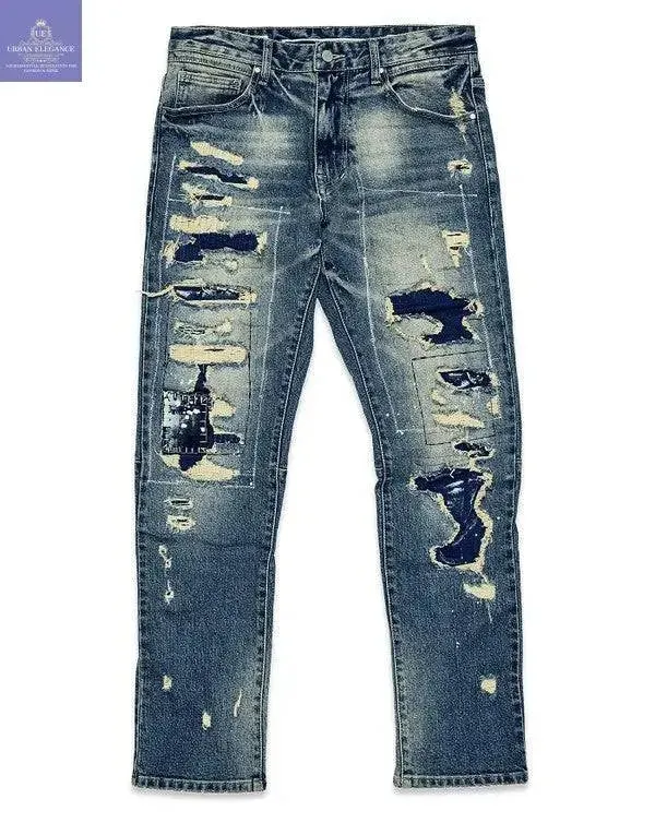 Boro Patchwork Straight Leg Jeans