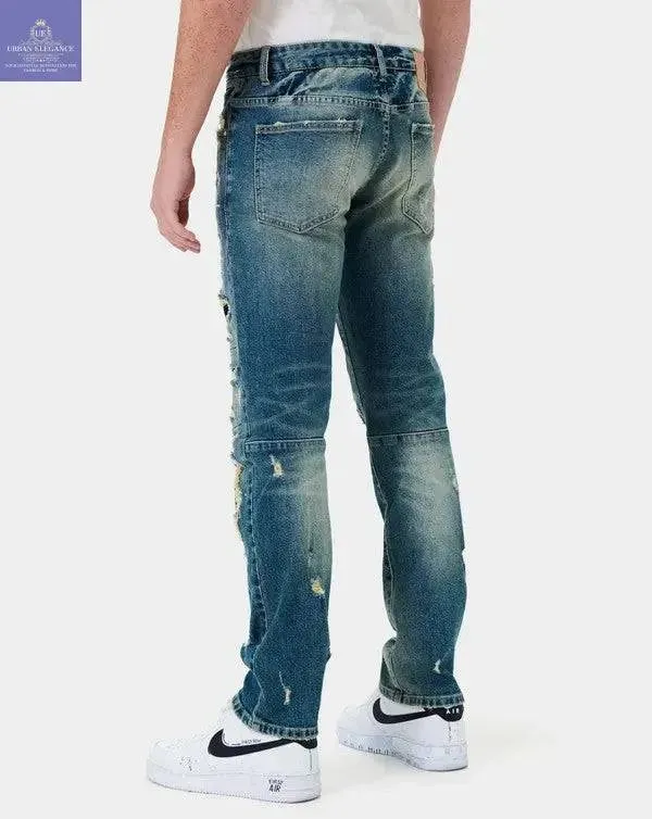 Boro Patchwork Straight Leg Jeans