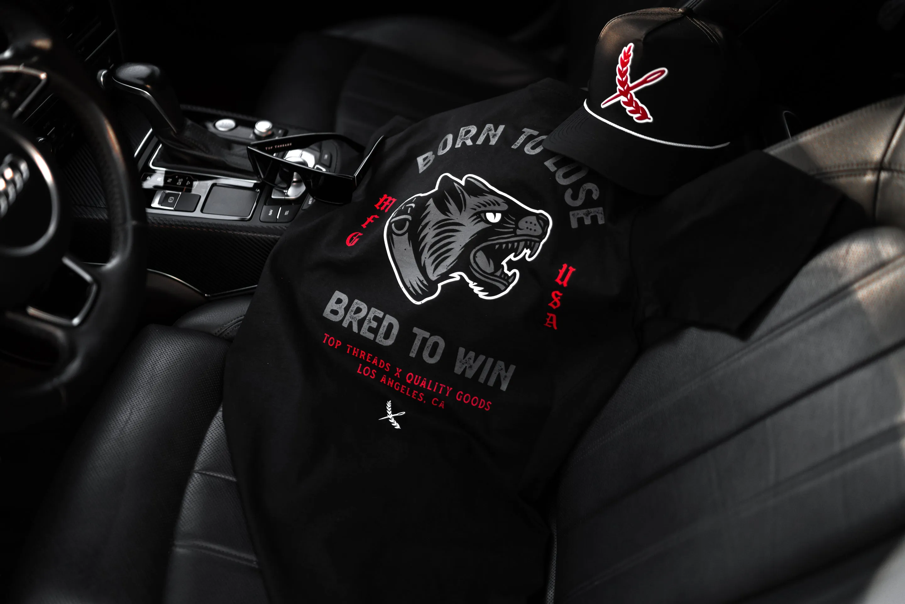 Bred To Win Tee - Black / Fire