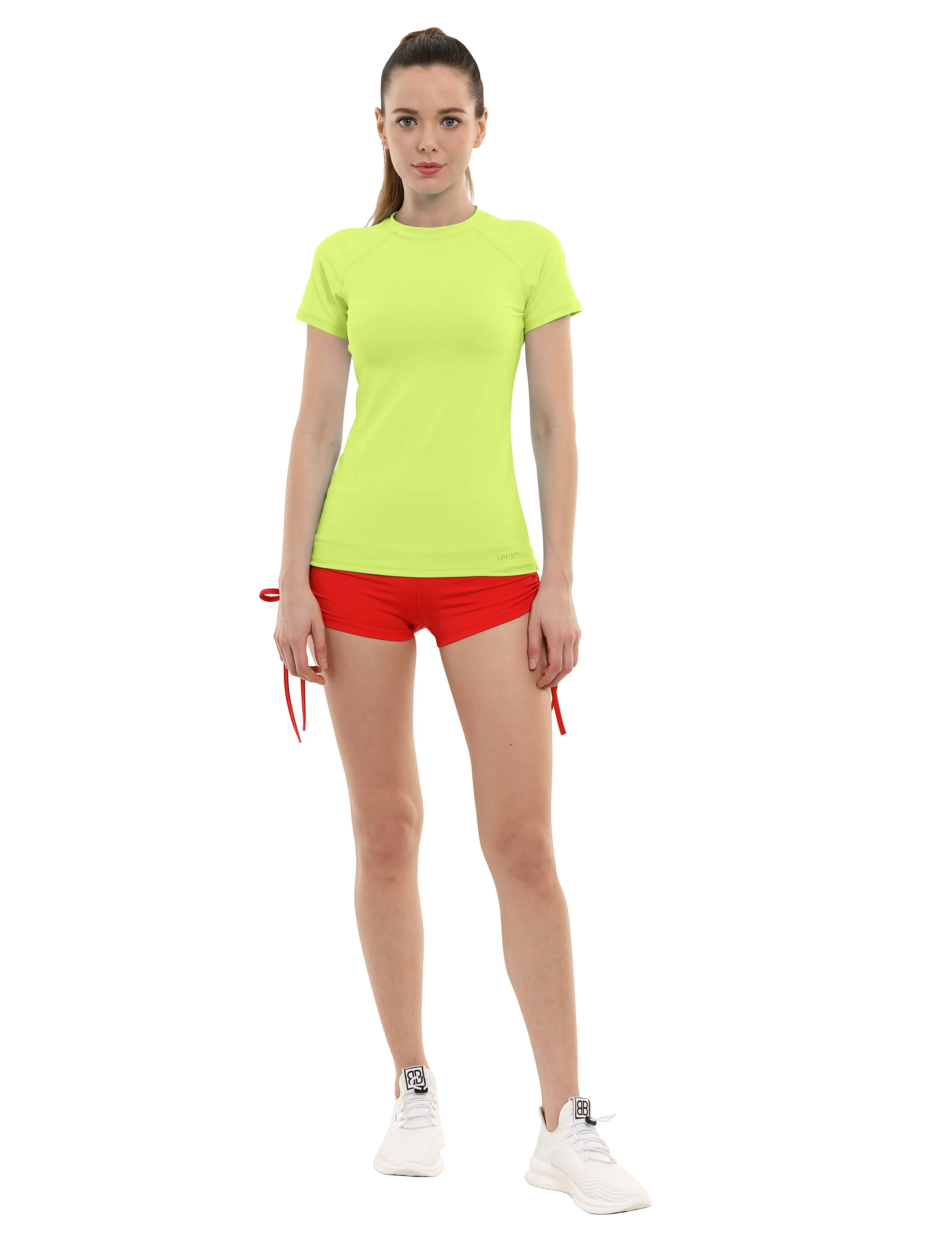 BUBBLELIME 84P/16S Short Sleeve Rashguard for Women_Plus Size