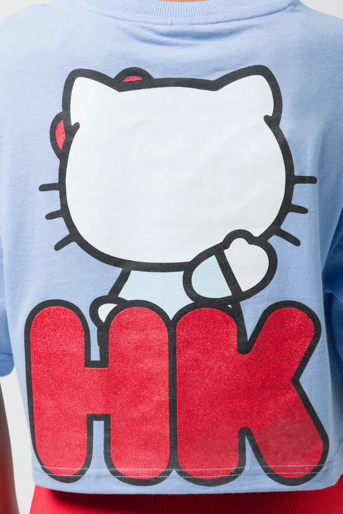 Crop Boxy T-Shirt Hello Kitty Blue