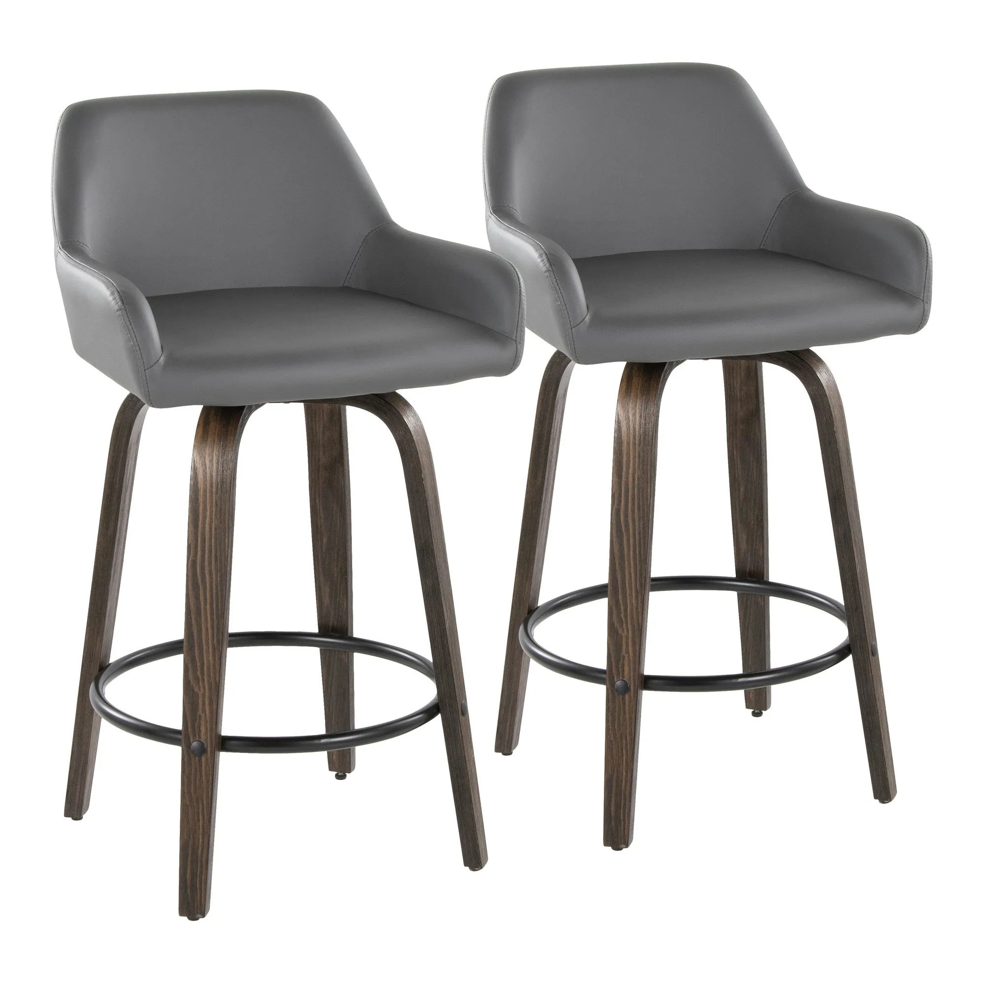 Daniella 26" Fixed-Height Counter Stool - Set of 2 By LumiSource - B26-DNLAPU-GRTZQ2 BNCAM2