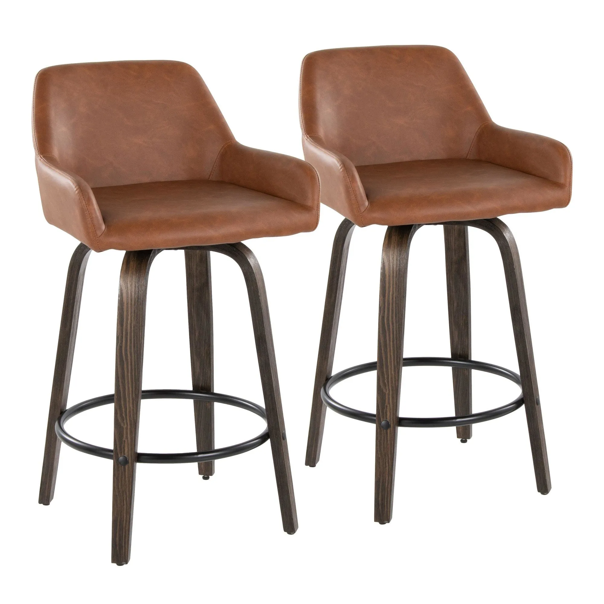 Daniella 26" Fixed-Height Counter Stool - Set of 2 By LumiSource - B26-DNLAPU-GRTZQ2 BNCAM2