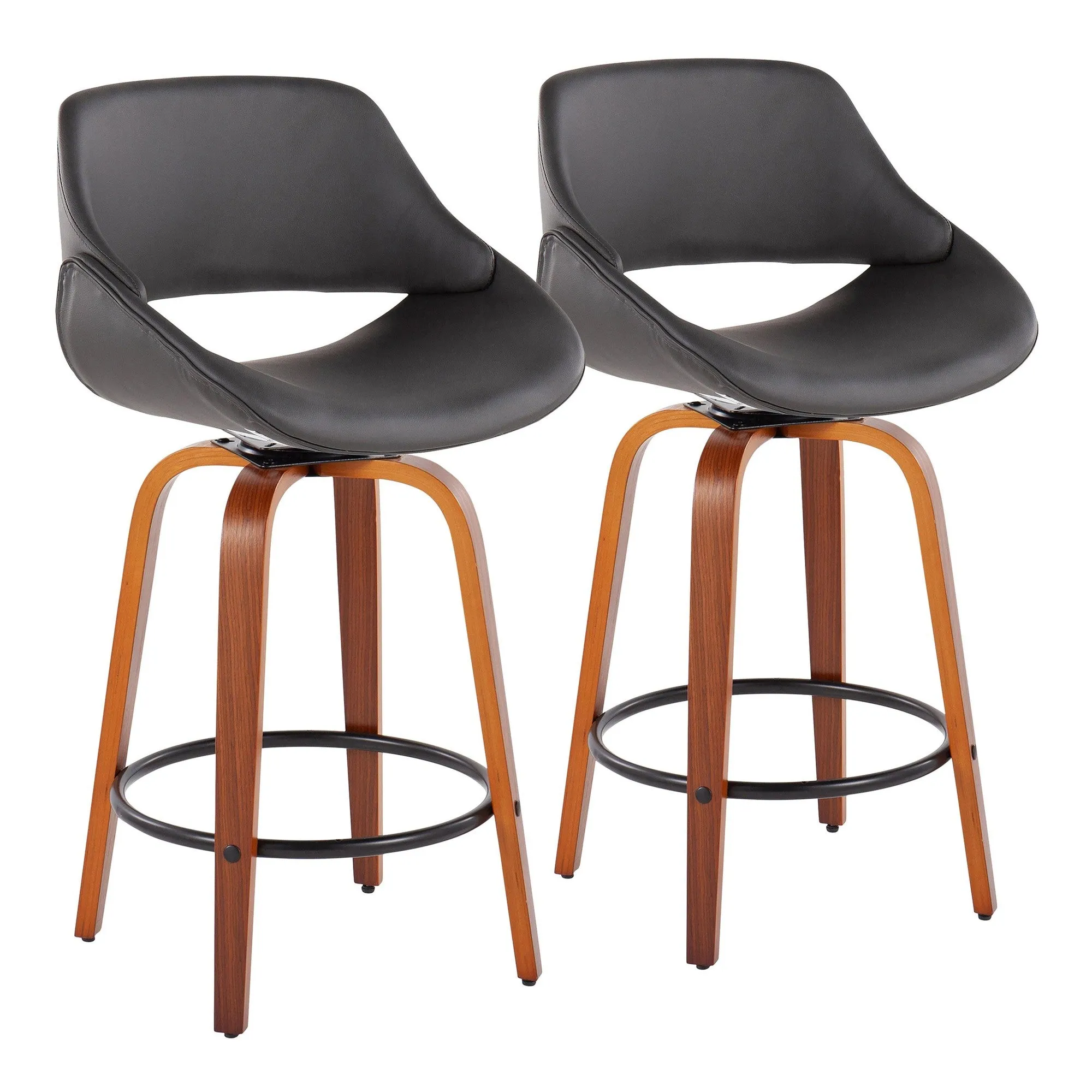 Fabrico Fixed-Height Counter Stool - Set of 2 Black By LumiSource - B26-FBCOPU-SWVQ2 WLBK2