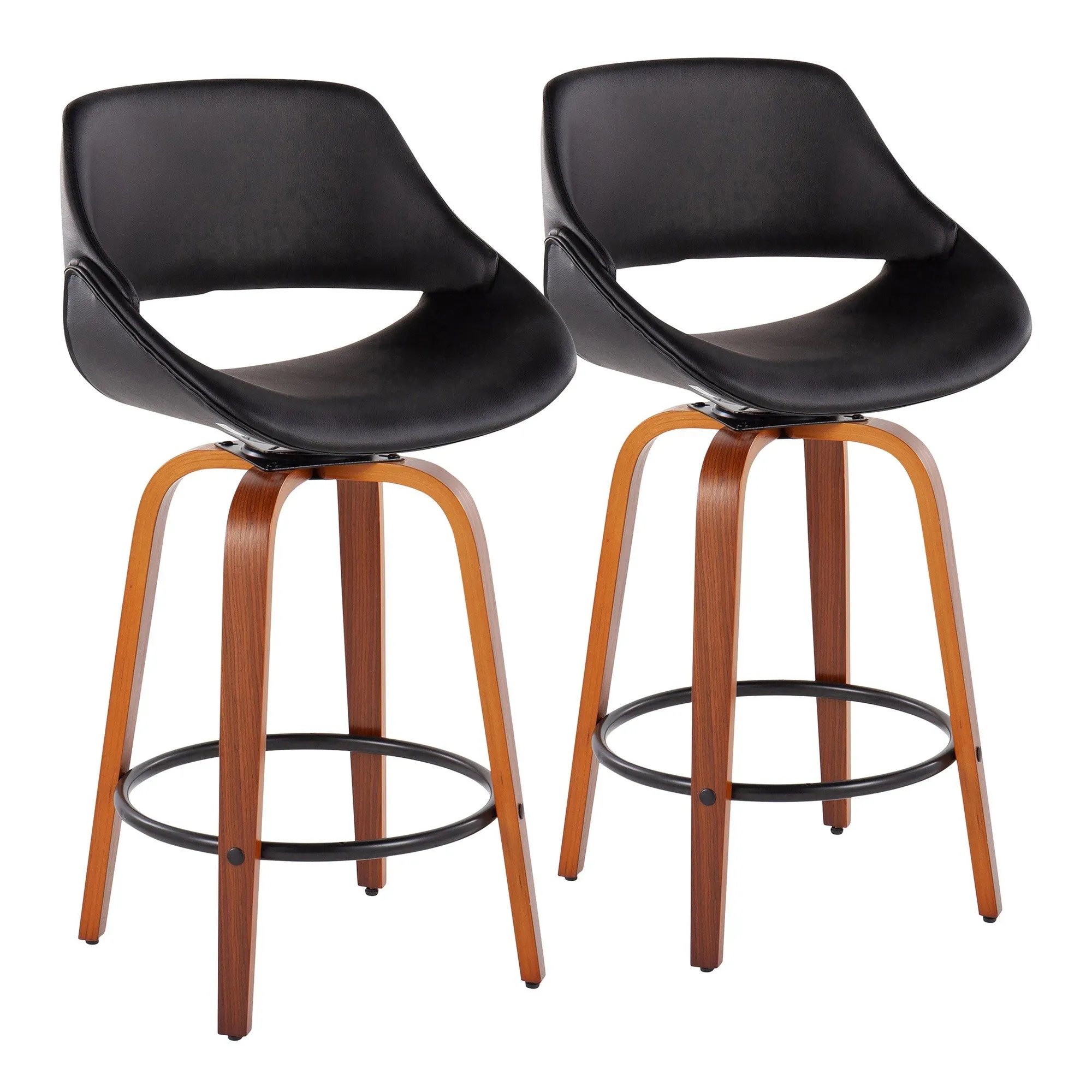 Fabrico Fixed-Height Counter Stool - Set of 2 Black By LumiSource - B26-FBCOPU-SWVQ2 WLBK2