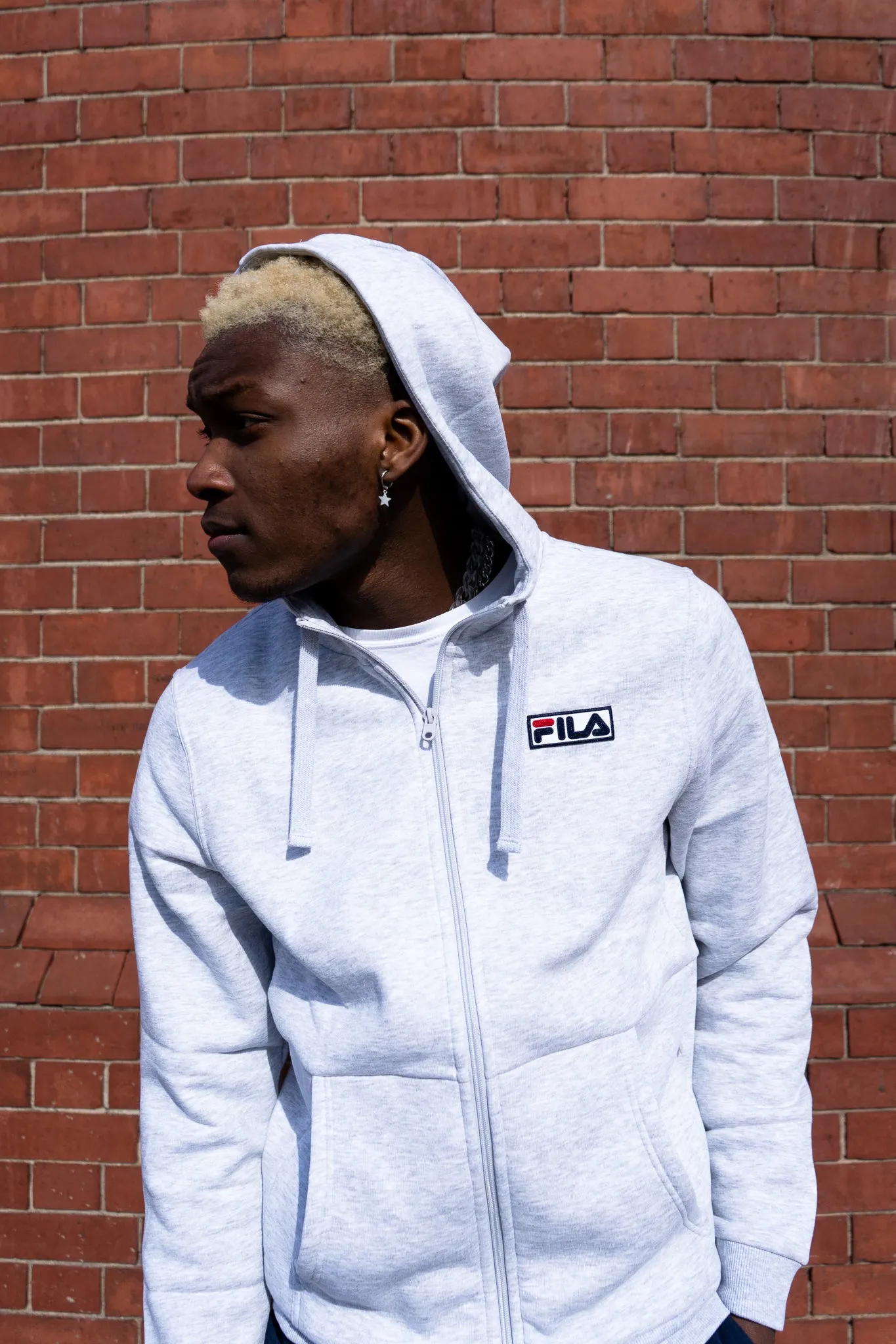 FILA Malin Zip Hoodie Light Grey