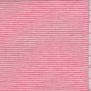 Fire Red Double Pinstripe Cotton Lawn Fabric