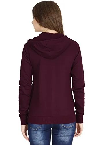 FLEXIMAA Women's Cotton Hooded Hoodie (whoomaroon7c-l_Maroon_Large)