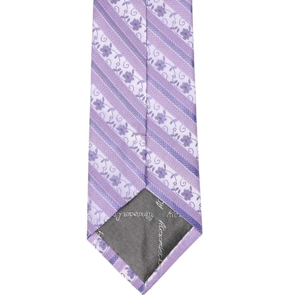 Freesia Anna Floral Striped Extra Long Necktie