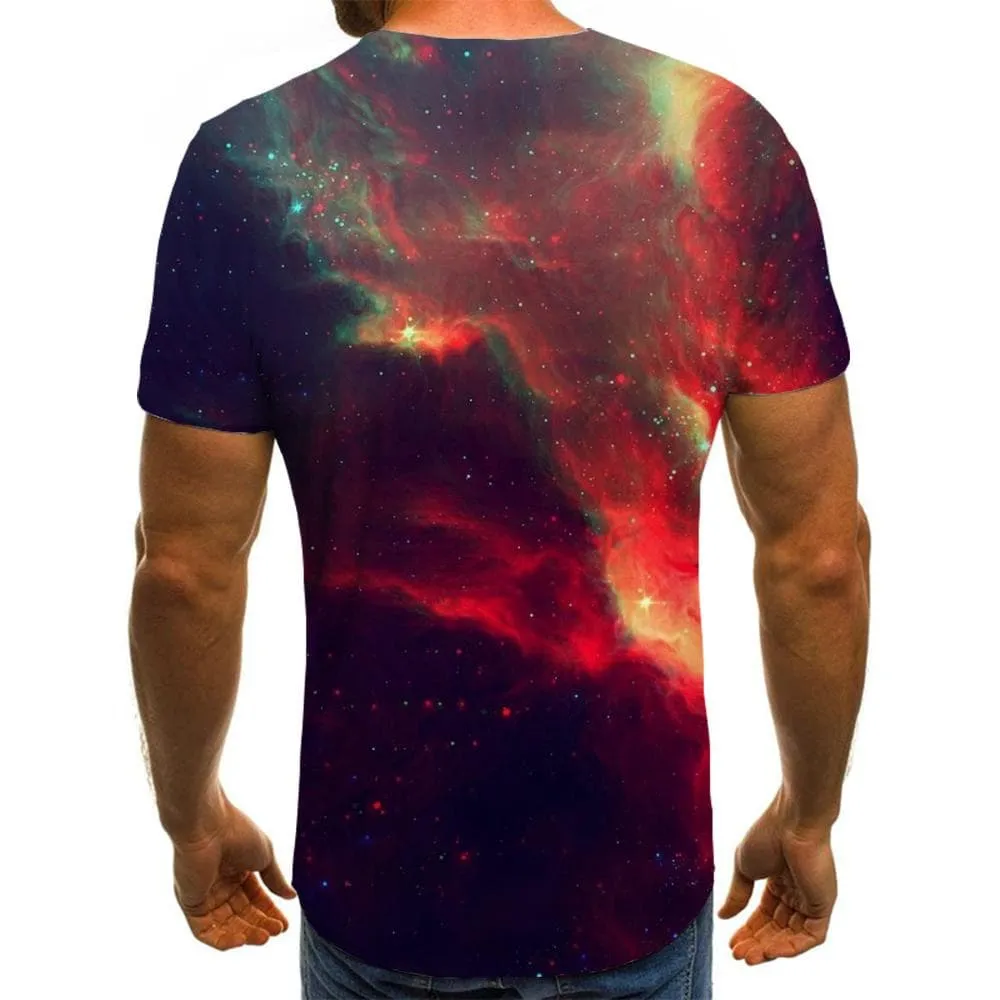 Galaxy T-shirt Men Nebula Tshirts Casual Space T-shirts 3d Colorful Funny T shirts