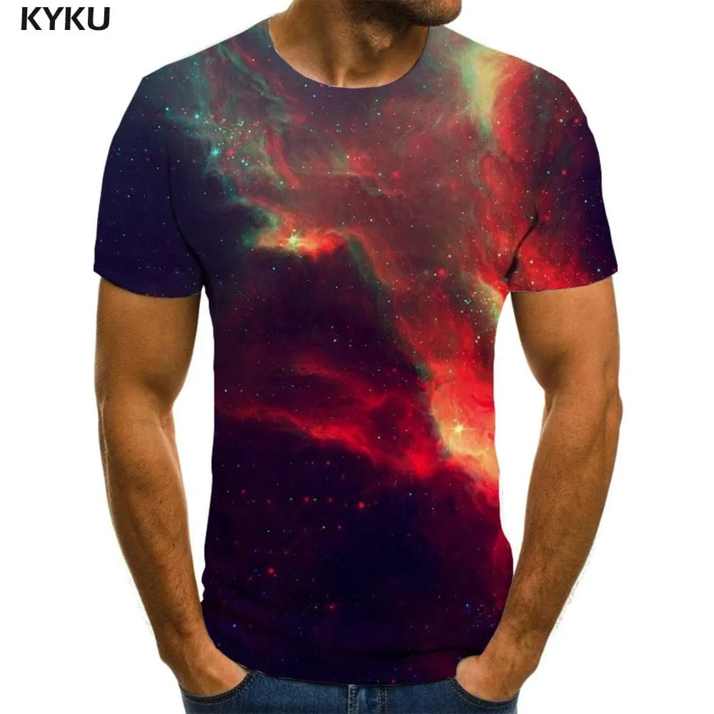 Galaxy T-shirt Men Nebula Tshirts Casual Space T-shirts 3d Colorful Funny T shirts