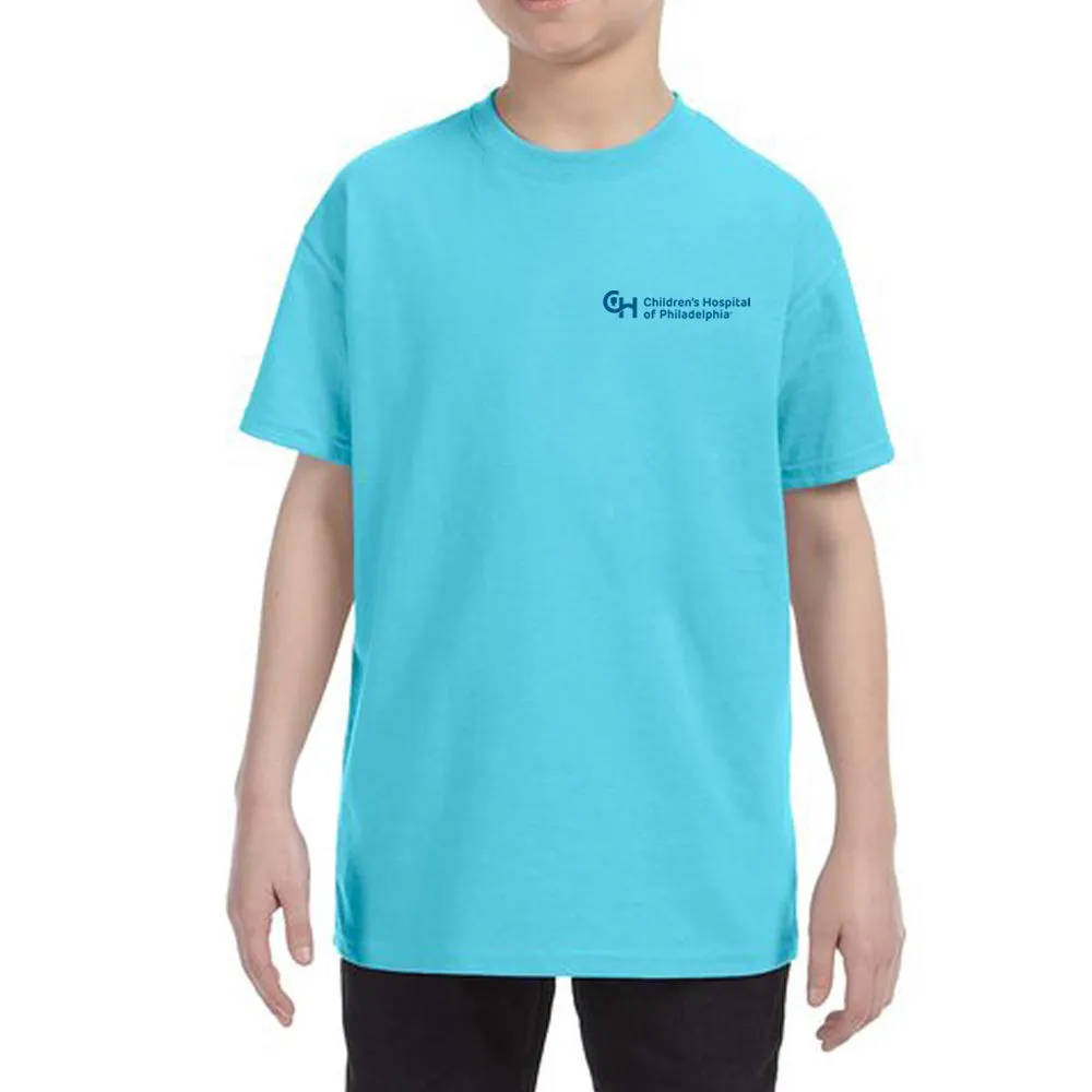 Gildan Youth Heavy Cotton T-Shirt with Blue Logo