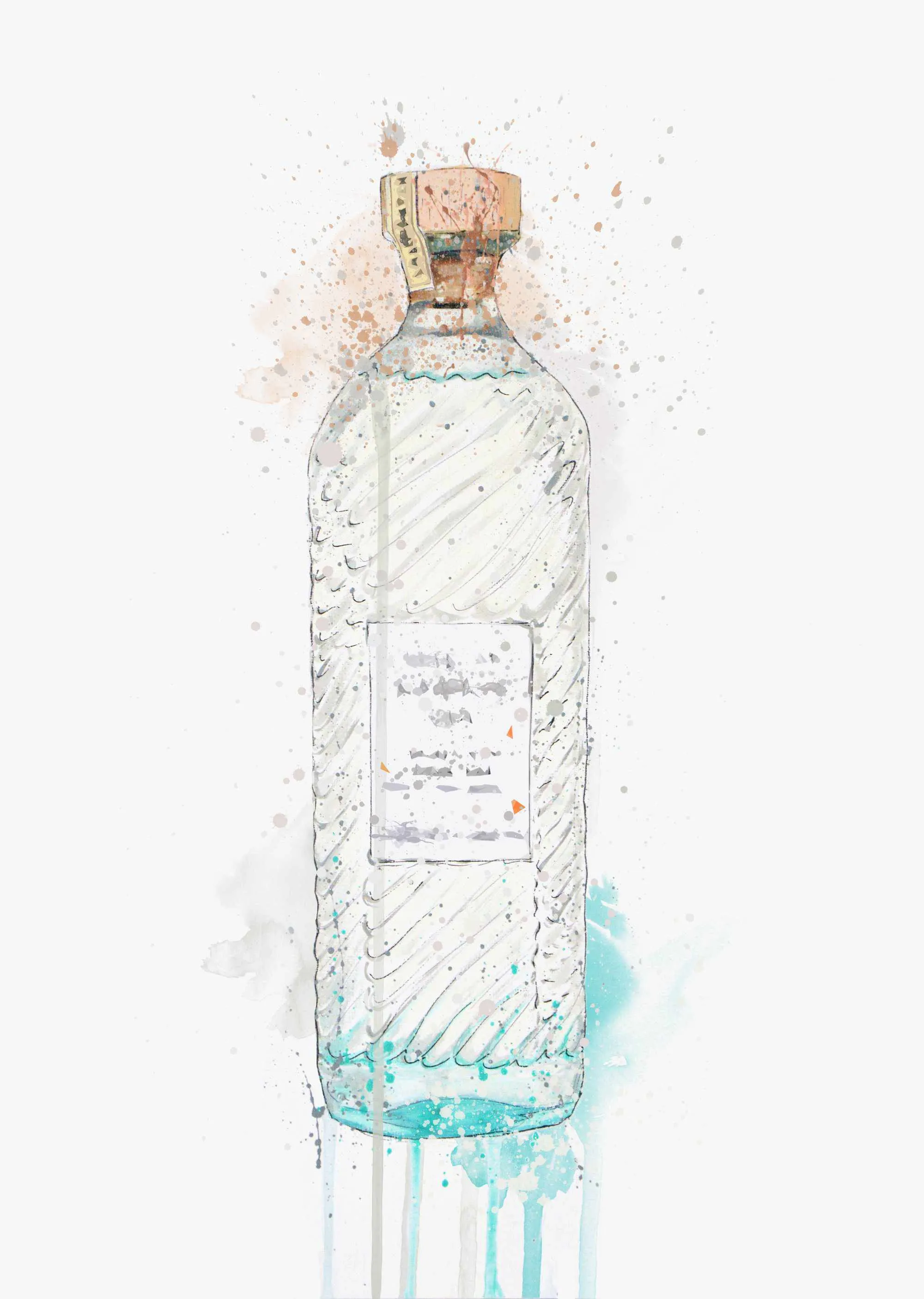 Gin Bottle Wall Art Print 'Hebridean Hue'