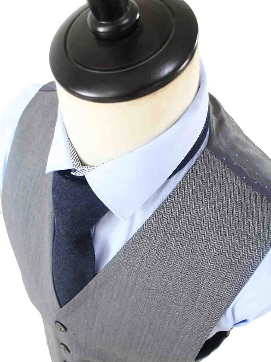 GREY HERRINGBONE WORSTED 3 PIECE SUIT