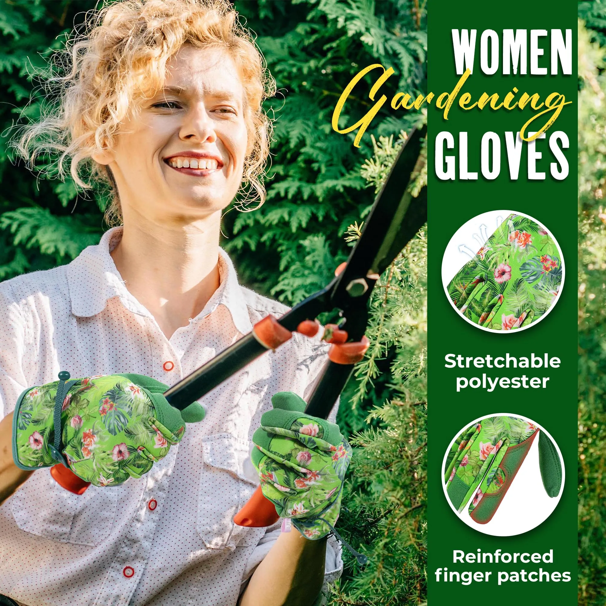 HANDLANDY Gardening Gloves for Women, Breathable Ladies Leather Garden Yard Gloves Best Gift for Gardeners 5201/5205