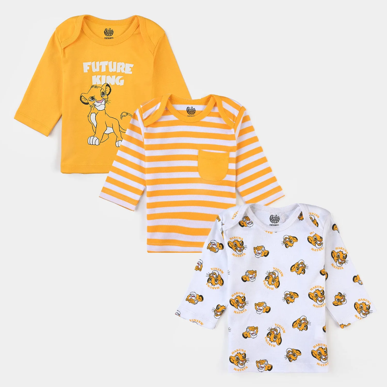 Infant Unisex Cotton Interlock 3 Piece T-Shirt Set