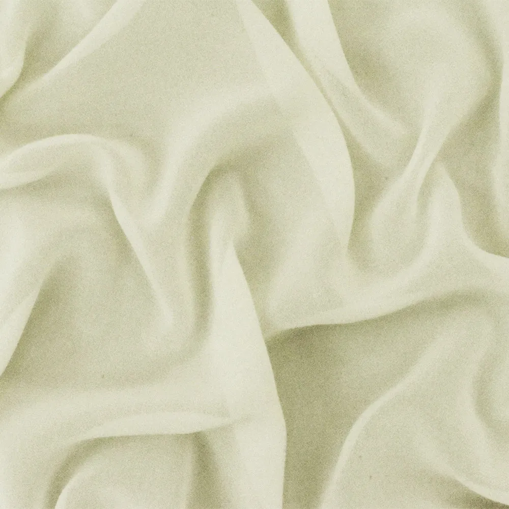 Ivory Solid Polyester Chiffon Woven Fabric