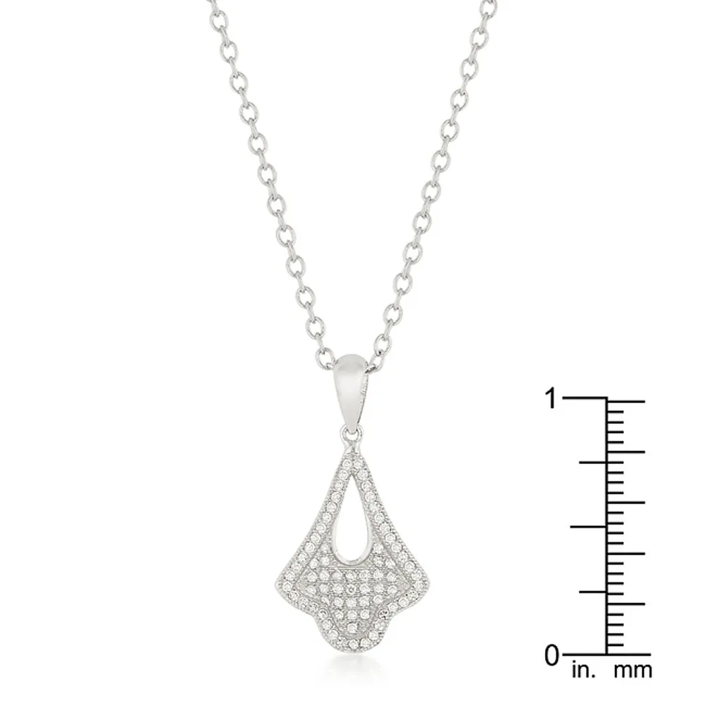 J Goodin Cubic Zirconia 0.66ct Clear Classic Tear Drop Dangle Pendant Necklace