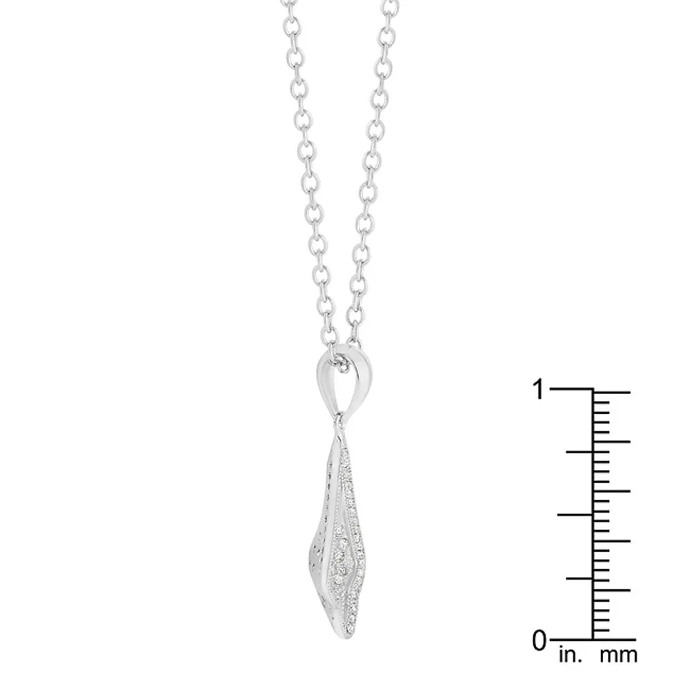 J Goodin Cubic Zirconia 0.66ct Clear Classic Tear Drop Dangle Pendant Necklace