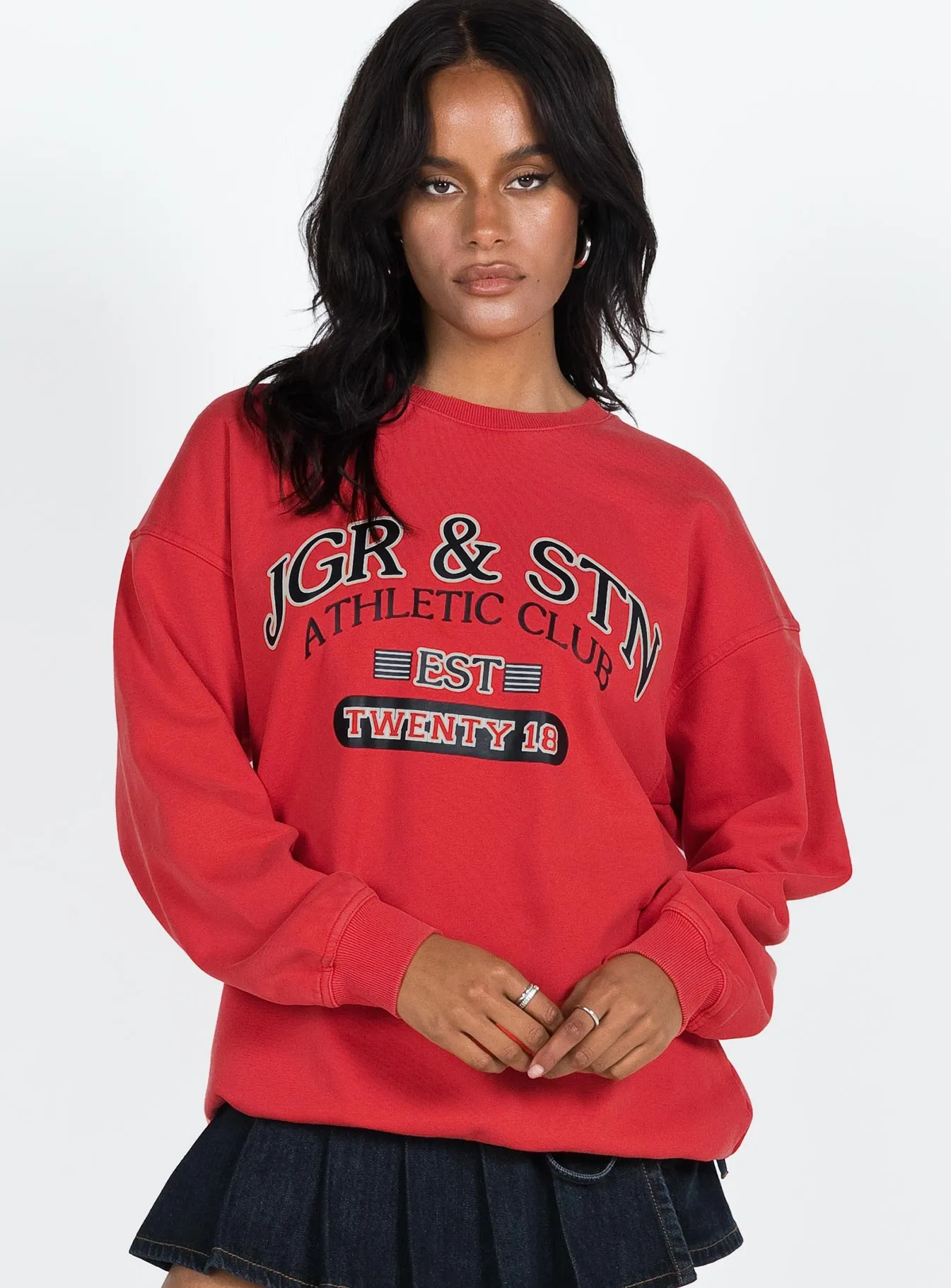 JGR & STN Clubhouse Oversized Sweatshirt Red