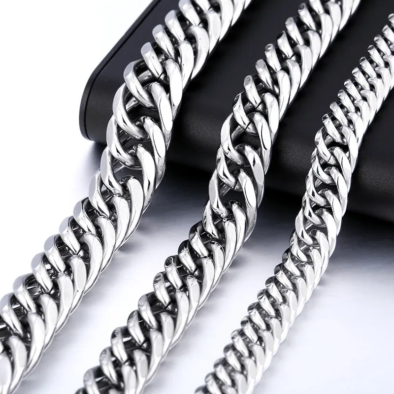 Korean Hipster Titanium Steel Men's Snake Bone Bracelet – Stylish Flat Design for Modern Men