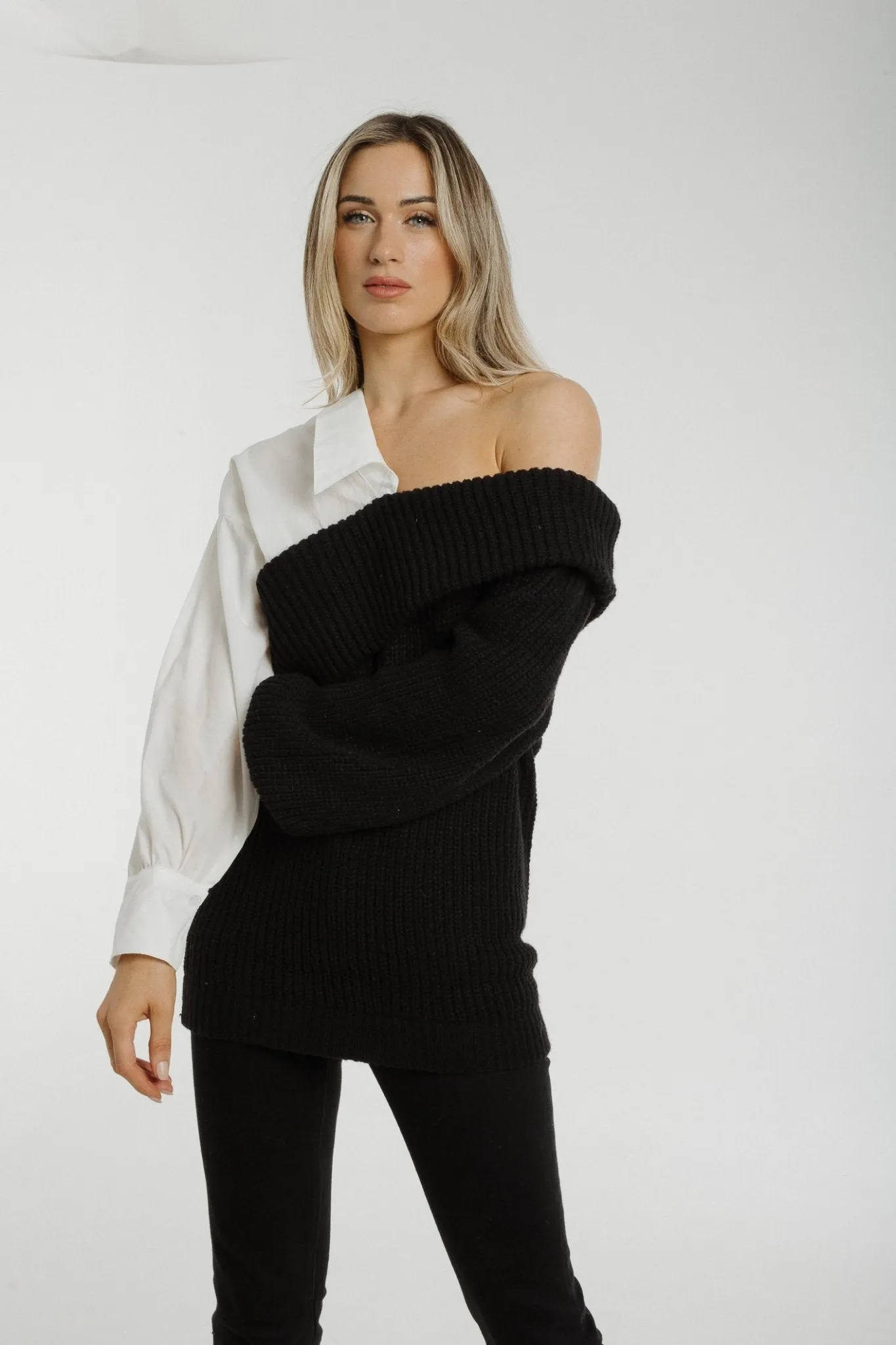 Lila Contrast Jumper In Black