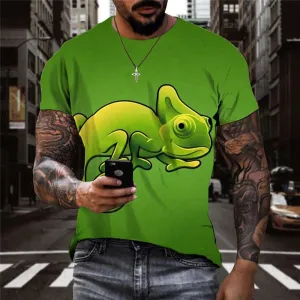 Lizard T-shirt Men Animal Shirt Print Green T-shirts 3d Harajuku Funny T shirts