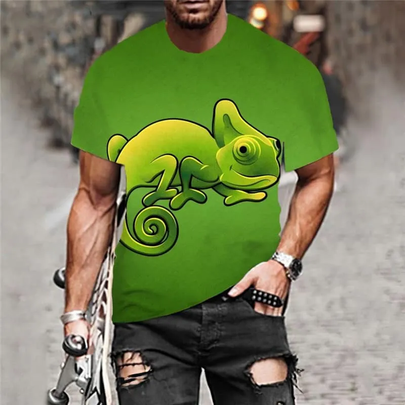 Lizard T-shirt Men Animal Shirt Print Green T-shirts 3d Harajuku Funny T shirts