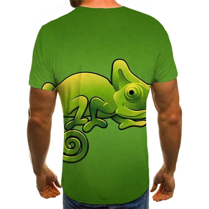 Lizard T-shirt Men Animal Shirt Print Green T-shirts 3d Harajuku Funny T shirts