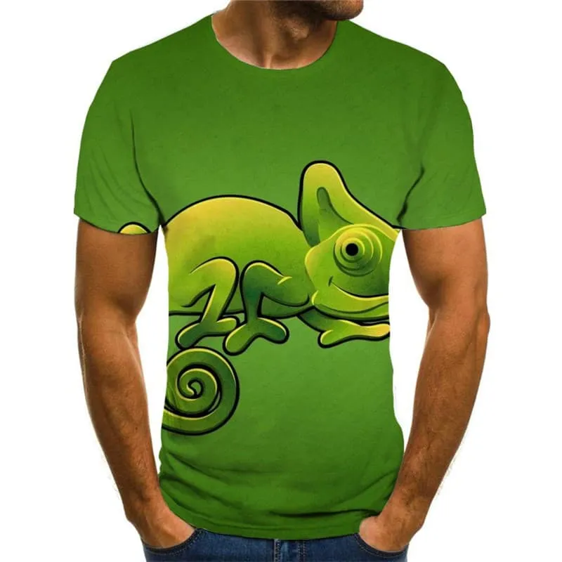 Lizard T-shirt Men Animal Shirt Print Green T-shirts 3d Harajuku Funny T shirts