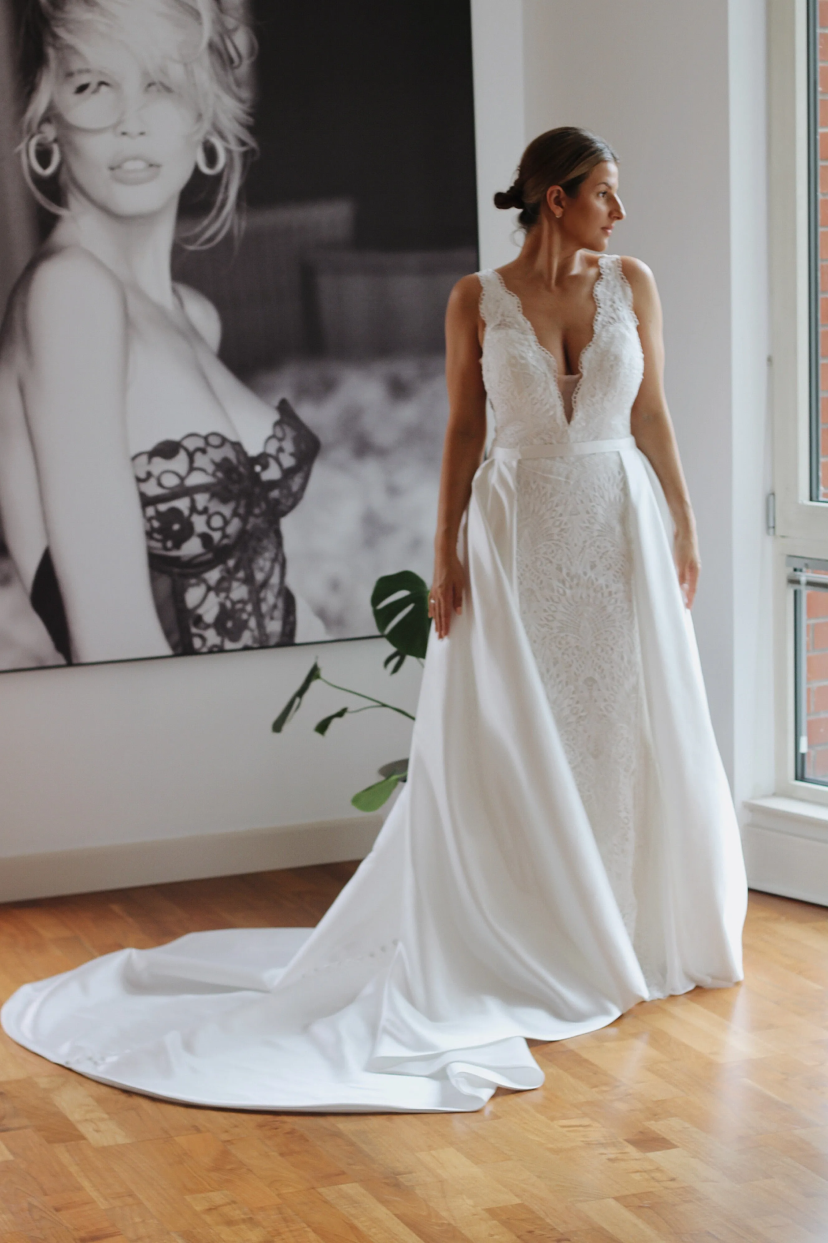 Luxury Satin Bridal Overskirt