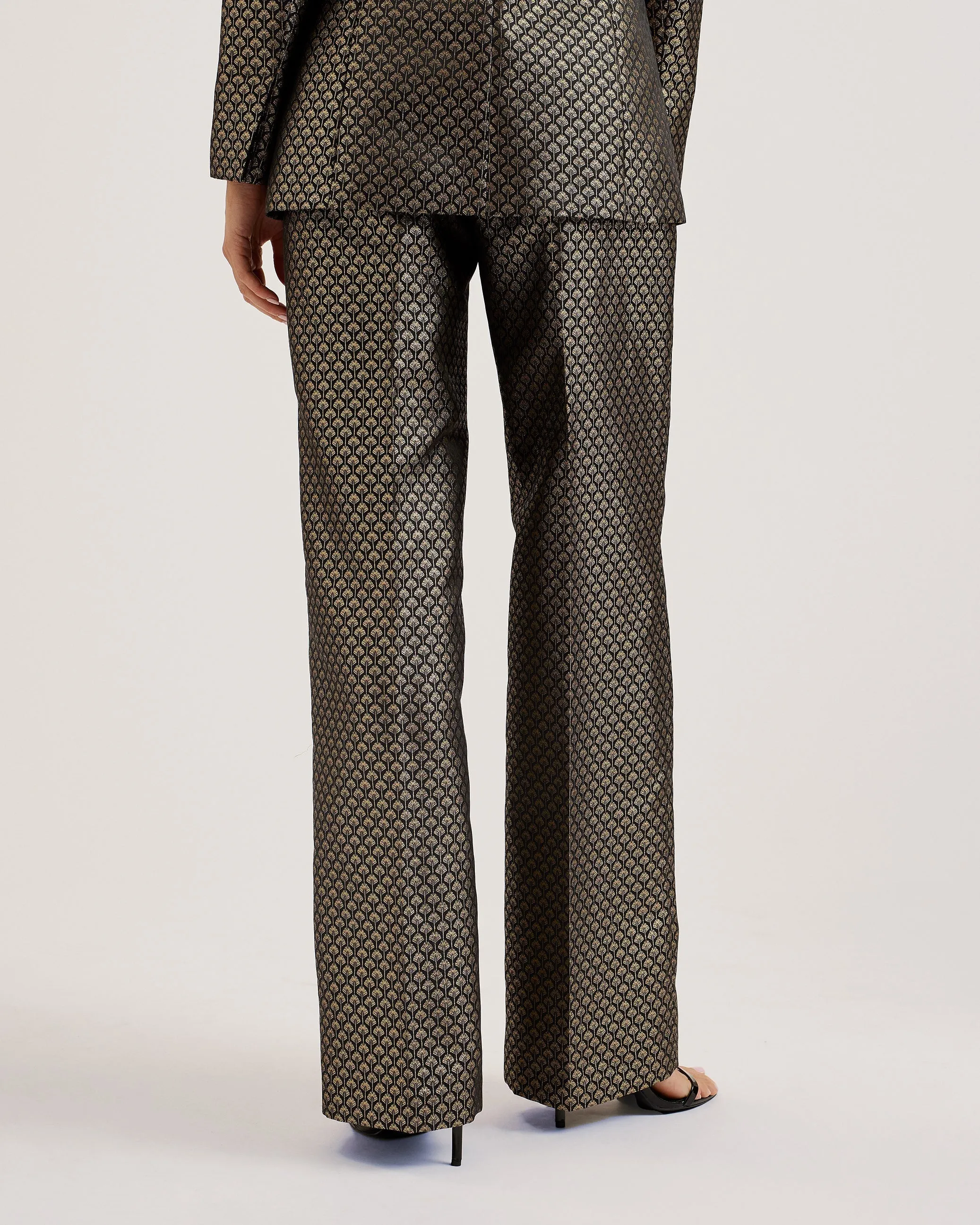 Mangut Jacquard Tailored Wide Leg Trouser Black