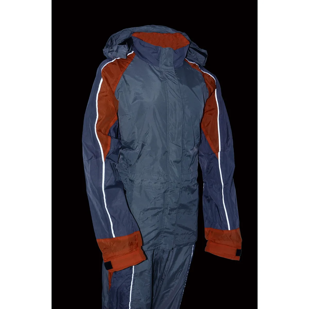 Milwaukee Leather SH2336SGO Women's Gray and Orange Rain Suit Water Resistant with Reflective Piping