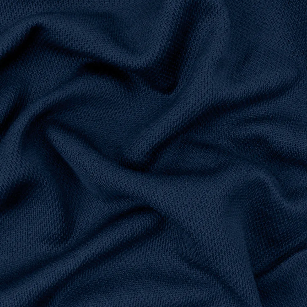 Navy Blue Organic Cotton Poly Pique Knit Fabric