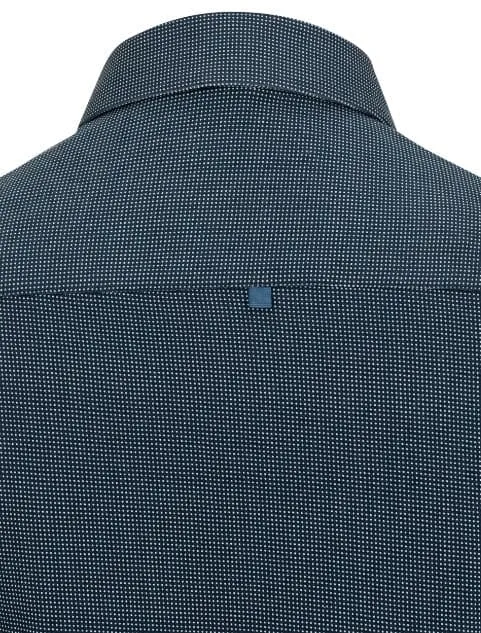 Navy Dry Touch Micro Dot Print Long Sleeve Shirt