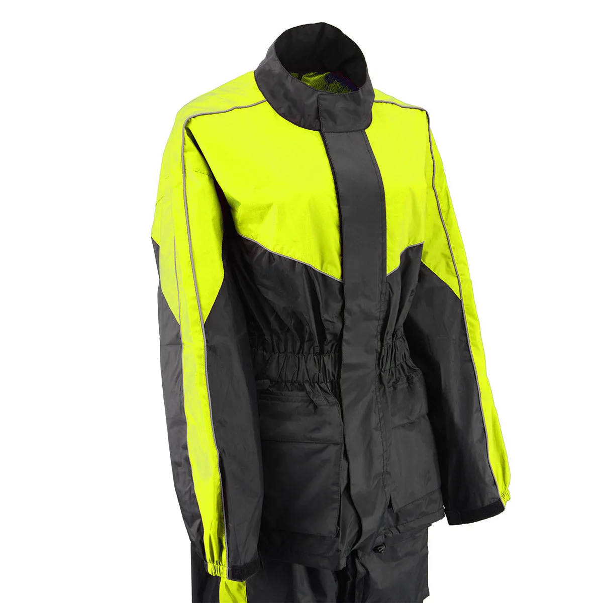 NexGen Ladies XS5001 Black and Hi-Vis Yellow Water Proof Rain Suit