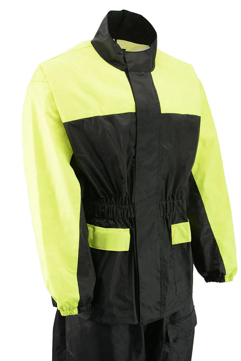 NexGen Ladies XS5031 Yellow and Black Hi-Viz Water Proof Rain Suit with Cinch Sides