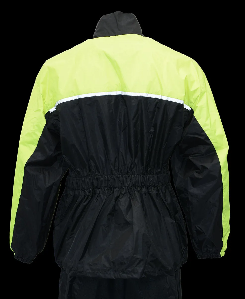 NexGen Ladies XS5031 Yellow and Black Hi-Viz Water Proof Rain Suit with Cinch Sides