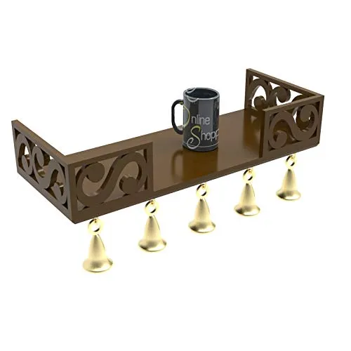 Onlineshoppee Bell Floating Wall Shelf (Brown)