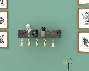 Onlineshoppee Bell Floating Wall Shelf (Brown)