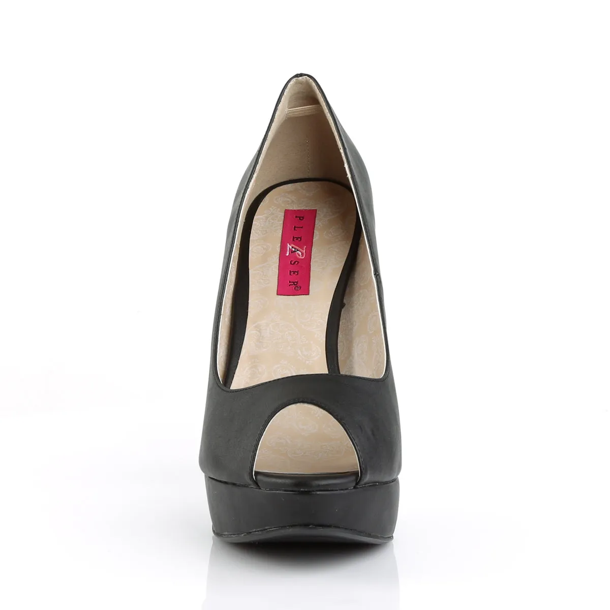 Peep Toe Large Size Pumps Black PU