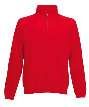 Premium 70/30 zip-neck sweatshirt | Red