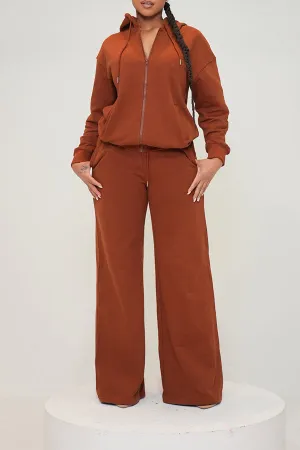 Relaxed Fit Zip Through Hoodie & Pants Set